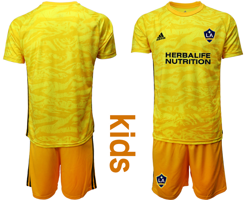 Cheap Youth 2020-2021 club Los Angeles Galaxy yellow goalkeeper blank Soccer Jerseys